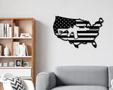 American Flag Gun Custom Metal Sign