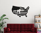 American Flag Gun Custom Metal Sign