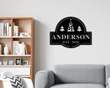 Last Name Christmas Custom Metal Sign