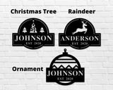 Last Name Christmas Custom Metal Sign