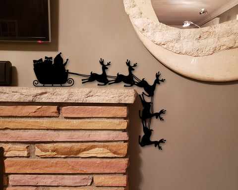 Santa Sleigh Custom Metal Sign