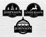 Last Name Christmas Custom Metal Sign