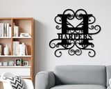 Custom Metal Name Sign Family Personalized Door Hanger Outdoor Wedding Gift